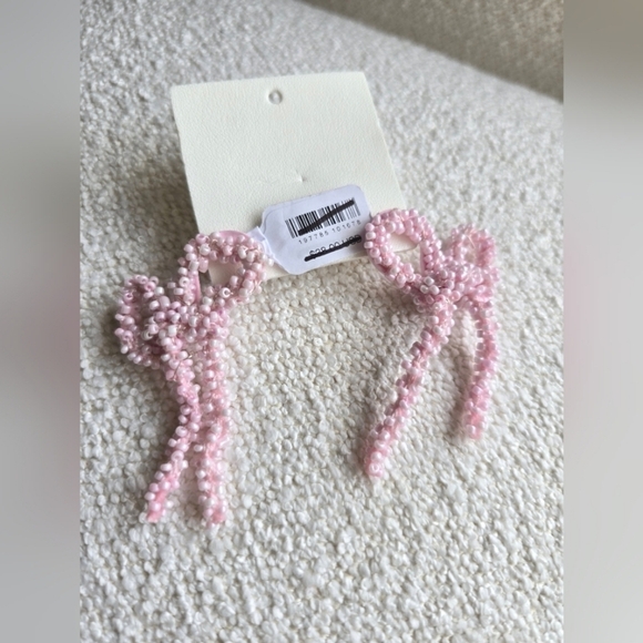 Free People, Brandy Bow Dangles Earrings, Pink - NWT! - Picture 4 of 6